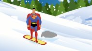 Superman Snowboarding Game